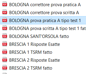 Archivio prove concorsi TSRM