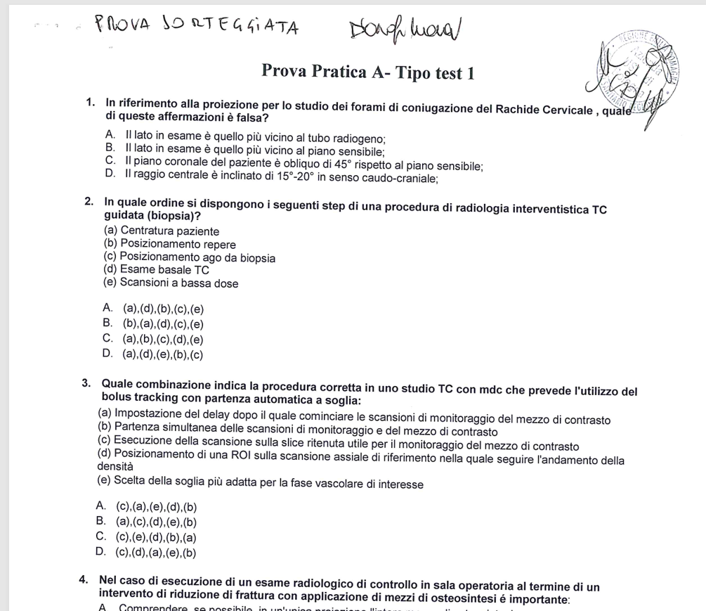 Prova concorso TSRM